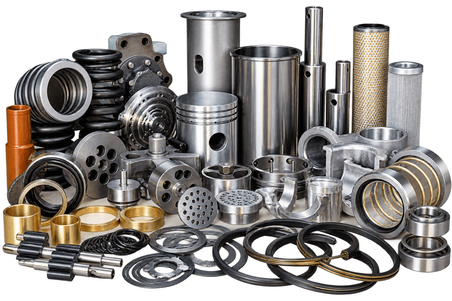 Engine parts — liners, pistons, bearings, bushings and seals